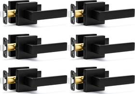 Sop-1167us Sopoby Matte Black Passage Door Knobs - 6 Pack Heavy Duty Non-locking Handlesets