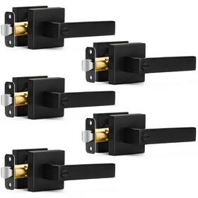 Sop-1186us Sopoby 5 Pack Matte Black Door Handles Privacy Levers Keyless Interior Kno
