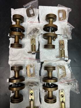 252-90a-lsg-ys-4p Sorwduerm Antique Brass Privacy Door Knobs 4-pack Bedroom Bathroom Interior Handles