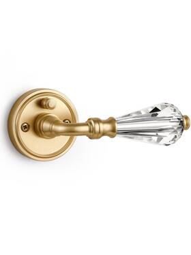 Sorwduerm 769643835638 1 Pack Gold Glass Door Lever Privacy Crystal Levers Satin Bras