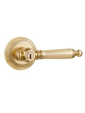 Sorwduerm 769643835751 1 Pack Gold Door Lever With Lock And Key Entry Satin Brass Handle L