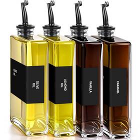 B0dyf7g2ys Spaceneat Olive Oil Dispenser 4-pack Glass Bottles 11.8oz With Labels For Cooking