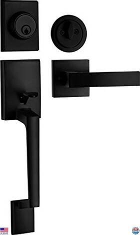 B07ybjxt6g Stanley Single Cylinder Door Handle Set With Lever Reversible Black Finish