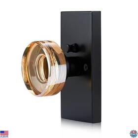 B0dz5vxmh5 Stanley Champagne Privacy Glass Door Knob - Crystal Lock With Matte Black Rosette