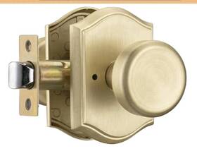 Starpy 652805260044 Brushed Gold Door Knobs With Square Rosette Interior Handles For Bath &