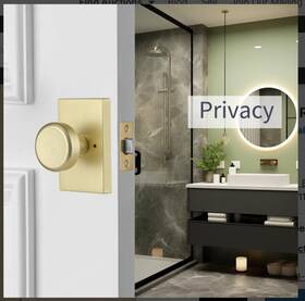 Starpy 794969793959 Gold Door Knobs Interior Satin Brass Knob With Lock Handle