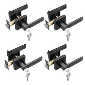 Starpy 794969794048 Matte Black Door Handle Entry Lever For Bedroom Exterior And Interior Do