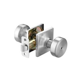 Starpy 794969794376 Brushed Nickel Door Knobs With Square Rosette Pismo Knob Lock Priva