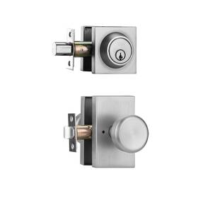 B0f9y78vgc Starpy Brushed Nickel Door Knob And Deadbolt Lock Set Interior/exterior