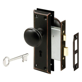 Steel Oil Rubbed Bronze Interior Door Lock Set Passage Flat Ball Knob Mechanical
