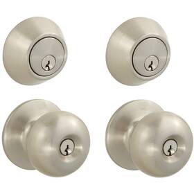Bfx2b91bd Steel Pro Brushed Nickel Deadbolt And Door Knob Combo