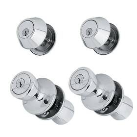 Br6b91bd Steel Pro Satin Chrome Deadbolt And Door Knob Combo