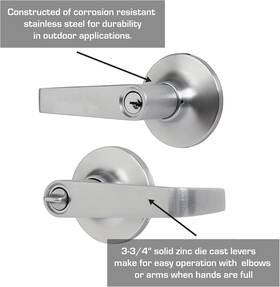 Bc40049 Store Commercial - Light Duty Keyed Door Entry Lever Satin Chrome Finish Meets A