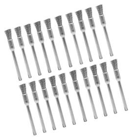 Strendier 424514860929 20 Pcs Steel Cleaning End Brushes Pen 1/5 5mm X 1/8 3mm Wire Bru