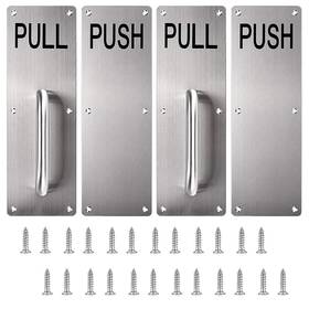 Ulsmc00231 Sumnacon 12 Inch Stainess Steel Door Handle Pull And Push Plate Silver 2 Sets-for Home