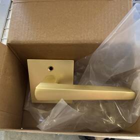 Bs100-sq Sure-loc Basel Square Dummy Door Lever Satin Brass Reversible Sb
