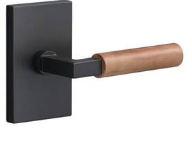Lv101 Sure-loc Levanto Passage Rosette In Flat Black With Walnut Grip Model Fbl Grip-wn