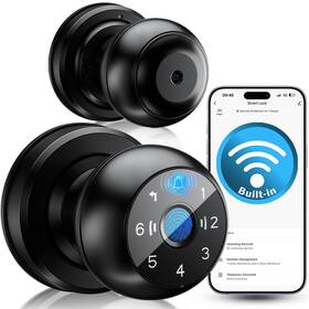 Swikitec 739437899979 Wifitriggered 5in1 Wifi Smart Fingerprint Door Knob Lock With Keypad Locks