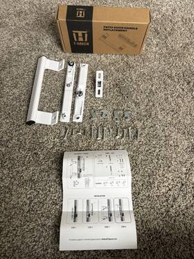 B09j1psh6w T-haken Sliding Glass Door Handle Set With Lock Aluminum White 6-5/8 Inch