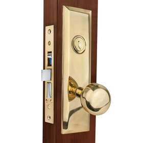 Ml900 Taco 711181436372 Series Bright Brass Grade 1 Entry Atrium Mortise Lock Door Knob Escutcheon