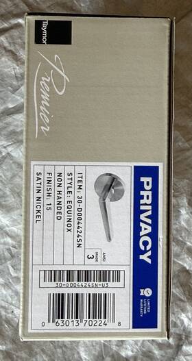 30-d006534pn Taymor 063013739169 Lever Passage Door Handle Polished Nickle Wells Style