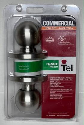 Cl500002 Tell Manufacturing Commercial Passage Door Knob Heavy Duty Stainless Steel New