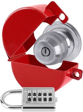 Temeili 736961344432 Door Knob Handle Lock Out Device Cover - With Combination Padlock Blue