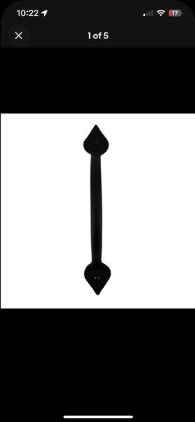 Tkb-3063-k The Kings Bay Wrought Iron Cabinet Or Door Handle Black Hand Made Pull Spade 6.75 Inches