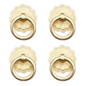 Tiazza 783710167422 4pcs Antique Brass Ring Pulls Handle Kitchen Cabinets Wardrobe Drawer Vintage