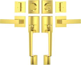 Ticonn 313027280295 Double Front Door Handle Set Heavy Duty Square Lever And Single Cyl