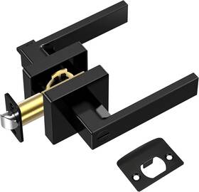 Ticonn 445019993975 Matte Black Door Handle Heavy Duty Reversible Square Lever For Bedr