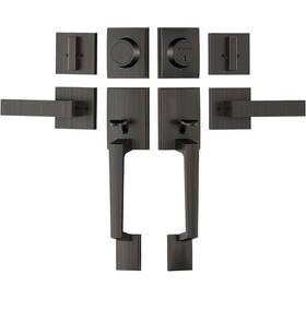 Ticoon-604 Ticonn Heavy Duty Double Front Door Handle And Deadbolt Set Oiled Rubbed Bronze