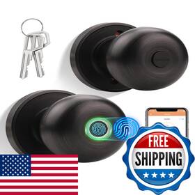 B0dhzb47by Tinewa Smart Door Knob Fingerprint Lock Biometric App Control