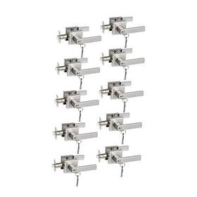 Htl01-sn-et-10p Tmc Keyed Alike Entry Lever Lock For Exterior 10 Pack Brushed Nickel