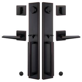 Mdhst201610b-double Tmc Double Door Handlset For Front Entry In Aged Keyed