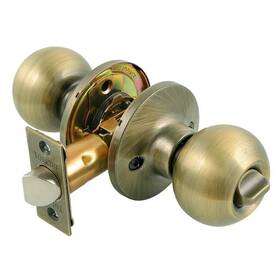 Toledo 871193000517 Antique Brass Privacy Bed/bath Door Knob Lock Set