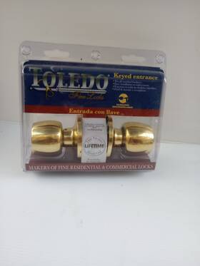 Cv1900maus32d Toledo Keyed Entry Door Knob Lock Set In Brass