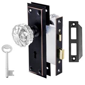 Toptotoo 658359051817 Mortise Lock Set For Interior Door Crystal Glass Knobs With And Sk