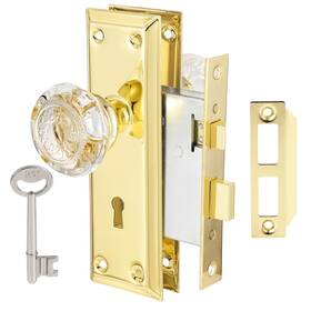 Toptotoo 658359053460 Mortise Lock Set Interior Door Crystal Glass Knobs Old Style D