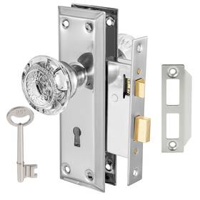 Toptotoo 658359054368 Mortise Lock Set Interior Door Crystal Glass Knobs Old Style D