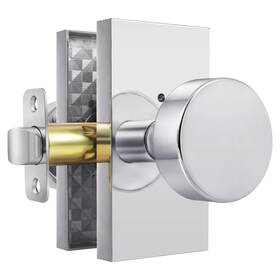 Toptotoo 658359055266 Privacy Door Knobs Interior Polished Chrome With Lock Handle