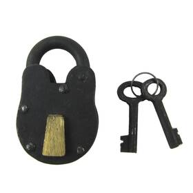 Treasure Gurus Llc 019962970283 Antique Style Rustic Cast Iron And Brass Padlock Heavy Duty Sk