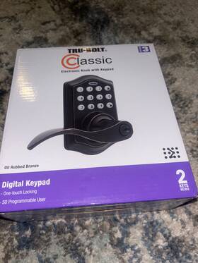 1740030 Tru-bolt 048037000198 Electronic Knob Keypad New Bronze 2 Keys