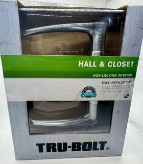 1736424 Tru-bolt Hall And Closet Door Lever Satin Nickel Non-locking Interior Handle New