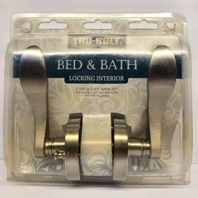 219-3667 Tru-bolt Locking Interior Door Set Bed And Bath 2-3/8 Inch Or 2-3/4 Backset Silver 219-3667 Tru-bolt Locking Interior Door Set Bed And Bath 2-3/8 Inch Or 2-3/4 Backset Silver
