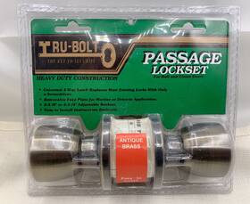 88845 Tru-bolt Vintage Passage Door Set Antique Brass 2-3 /8 Inch Or /4 Adj. Backset 88845 Tru-bolt Vintage Passage Door Set Antique Brass 2-3 /8 Inch Or /4 Adj. Backset