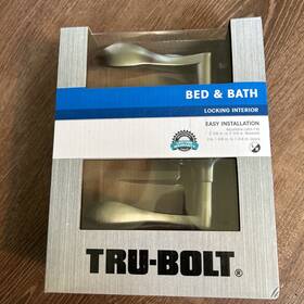 4400275 Tru-bolt Sku#4400275 Bed And Bath Trinidad Locking Interior Door Knob Satin Nickel Finish New