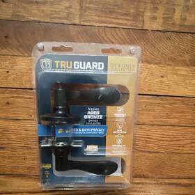 Envej000 Tru Guard Naples Aged Bronze Privacy Door Lever For Bed And Bath Universal Fit