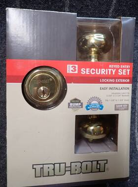 1734871 True-bolt Tru-bolt Keyed Entry Polished Brass Security Set Locking Exterior Grade 3 - New