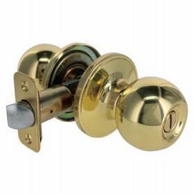 T3710b Truguard Privacy Lockset Ball-knob Style Polished Brass -